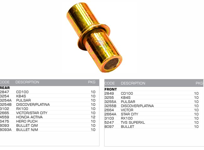 bearing spacer rear front bearing spacer rear front