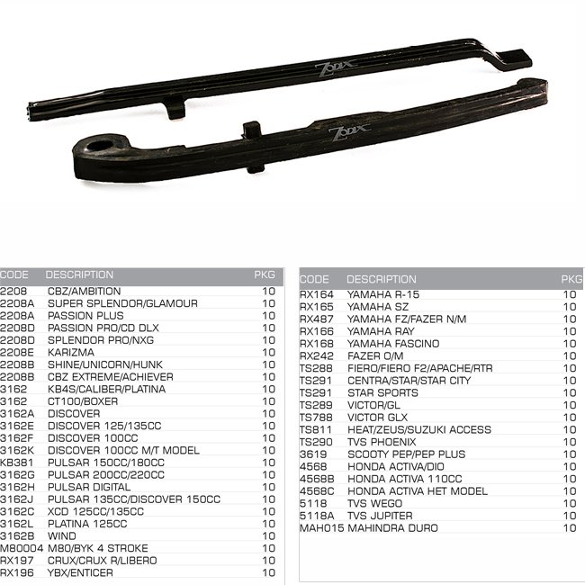 chain guide pad set chain guide pad set