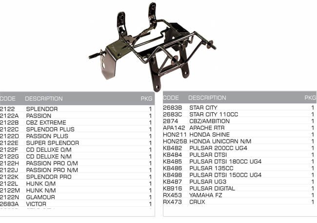 head light fairing bracket head light fairing bracket