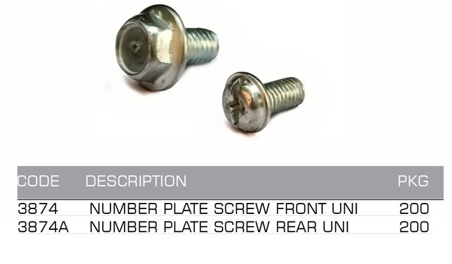 number plate screws universal number plate screws universal