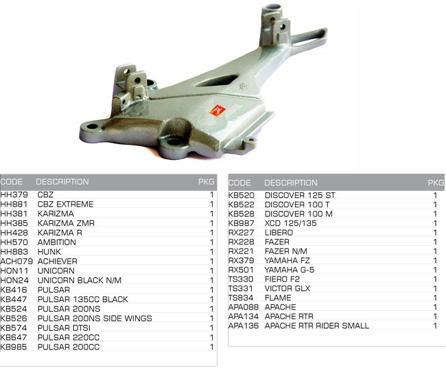 side foot rest bracket right(aluminium)